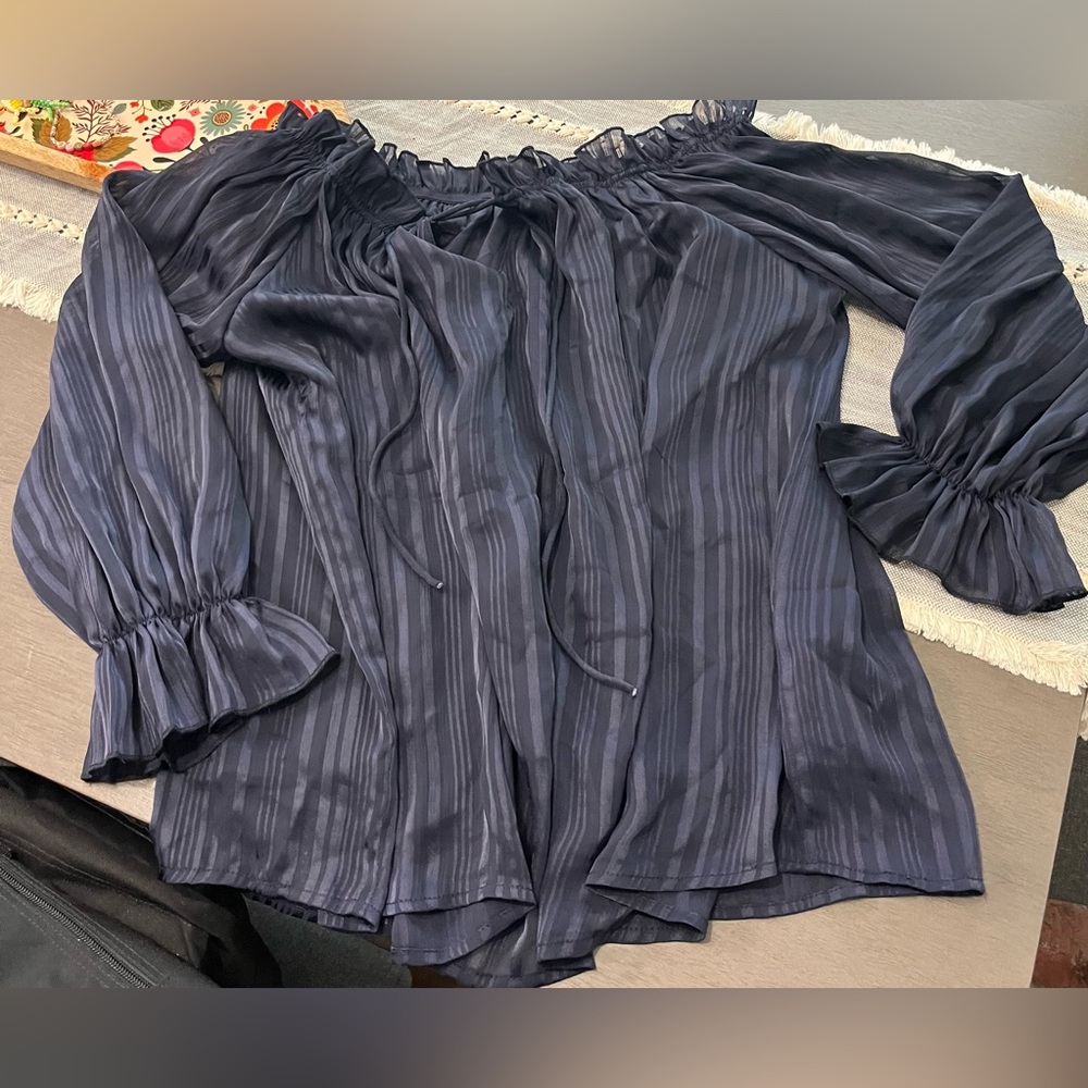 Elegant Navy Blue Women's Top